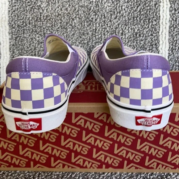 Vans Classic Slip-On Checkerboard Chalk Violet/True White MENS